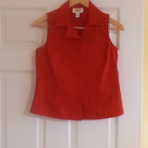 Talbots Red Sleeveless Blouse